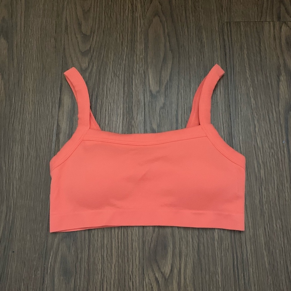 Orange seamless rib bralette